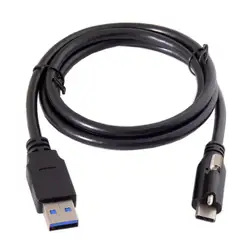 Кабель USB-C USB 3,1 тип-c блокировочный разъем для стандартного USB3.0 кабель для передачи данных с винт крепления панели 1,2 м