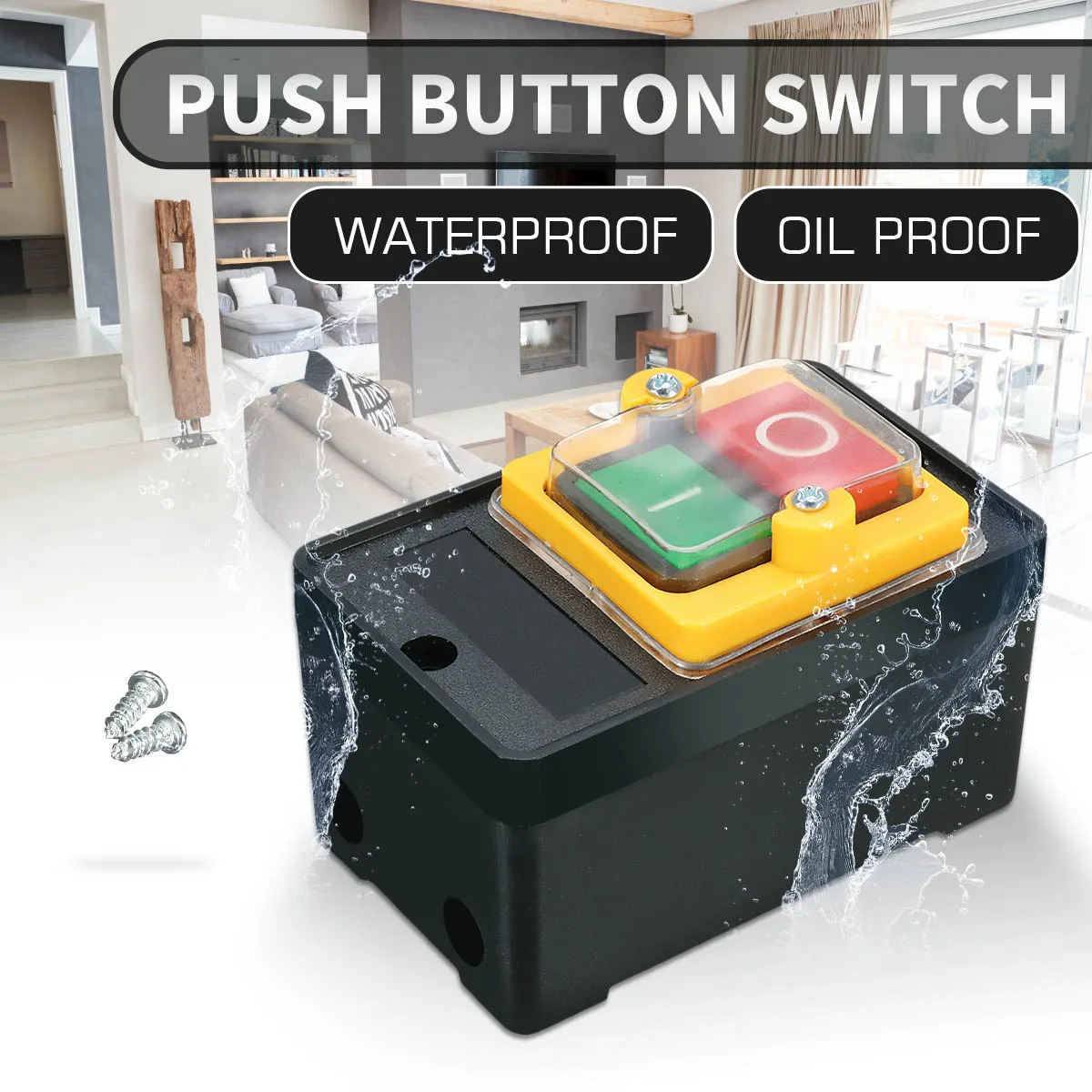 

10A 220/380V KAO-5 Waterproof Push Button Switch for Car Cleaning Machine 10A Switches Control Push for Home Light Improvement