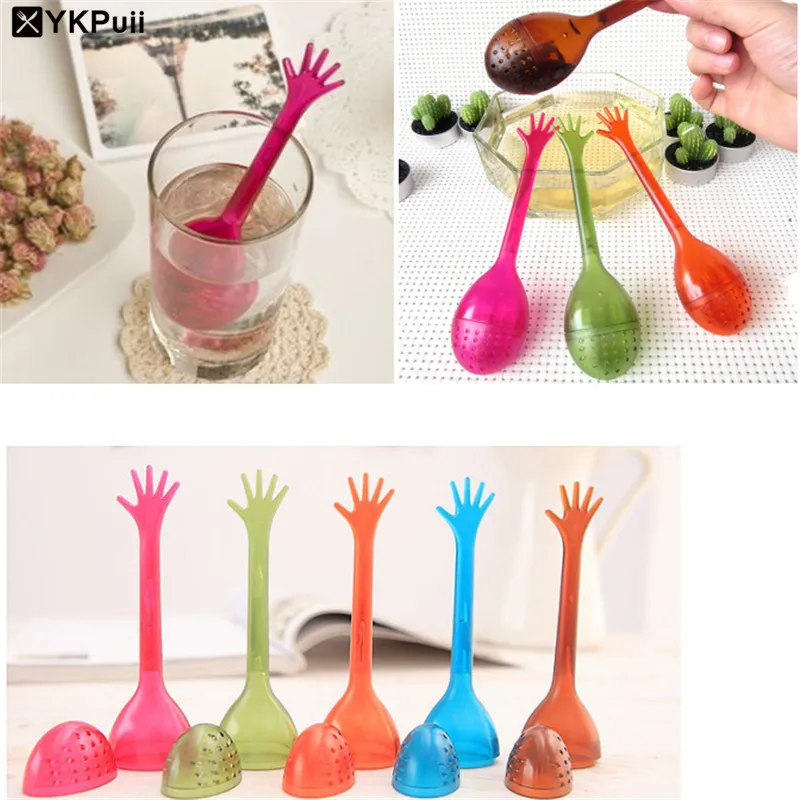 

1Pcs 3 Colors Hand Shaped Teapot Infuser Strainer Filter Plastic Tea Brewing Tool Loose Leaf Herbal Spice Holder