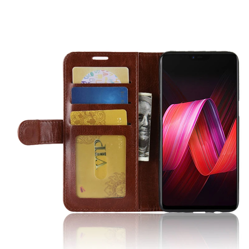 Remanbor для OPPO R15 кожаный чехол Роскошный кошелек телефона сумка флип задняя крышка