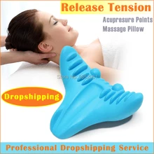 new product 2018 acupressure machine c-rest neck support pillow relaxation shoulder neck tension relief pillow massager byriver tourmaline tourmanium ceramic round neck cervical support pillow collar massager negative ion relief muscle tension