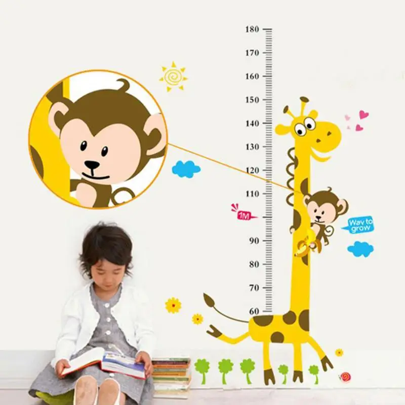 

Catroon Measure Height Gauge Kids Height Ruler Stadiometer Sticker Wall Sticker Home Decor For Rooms New
