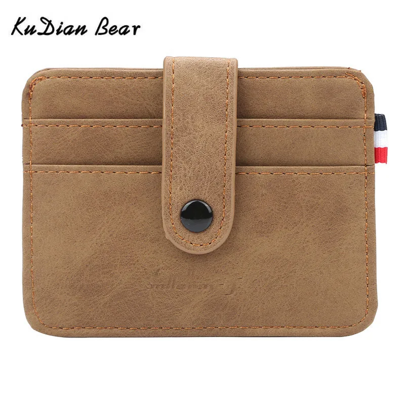 

KUDIAN EBAR Simple Business Casual Men Card Holder Package Organizer Leather Front Pocket Id Case Travel Wallet BIH109 PM49