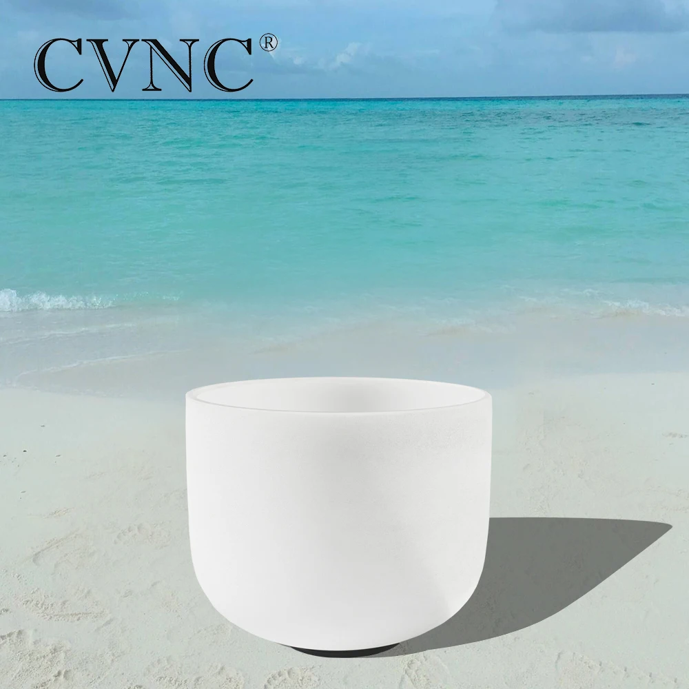 

CVNC Note A 10" Third Eye Chakra Frosted Quartz Crystal Singing Bowl Healing