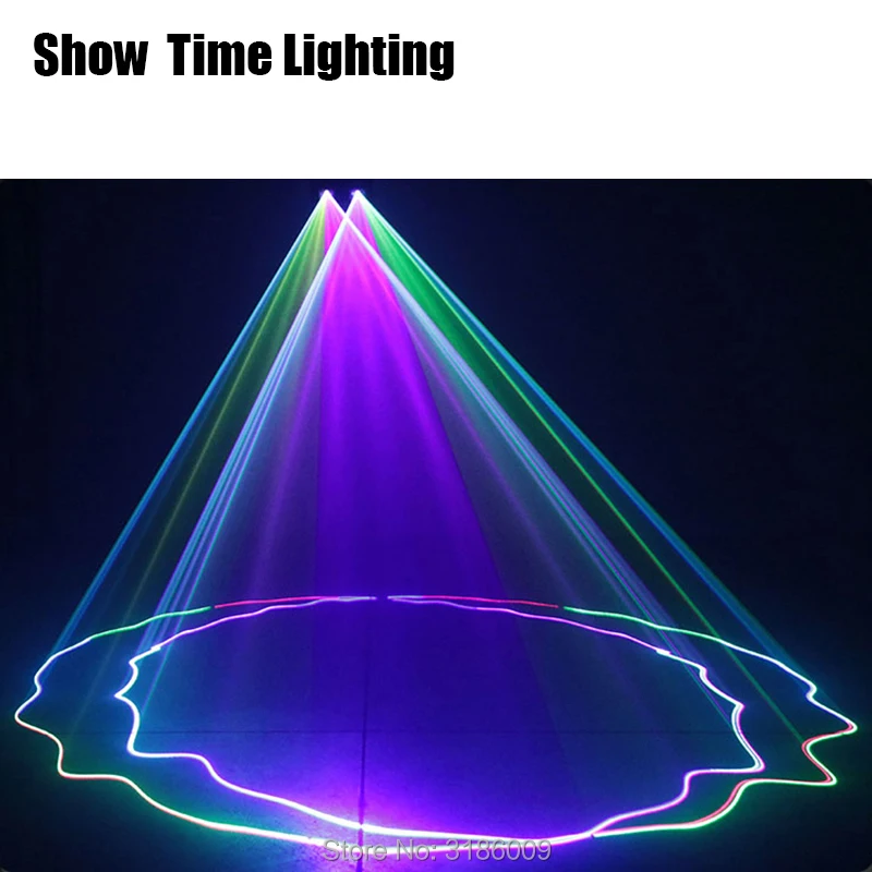 Полноцветный лазерный сканер RGB DMX 512 с отображением времени проектор со