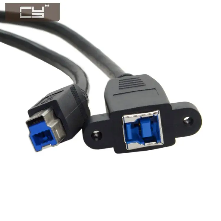 

CYDZ Super Speed USB 3.0 Backpanel Mount B Female to Male B Type Extension Cable 0.5M