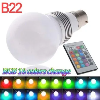 

skywolfeye B22 3W 16 Color Changing RGB LED Light Bayonet Bulb Remote Control Globe Lamp
