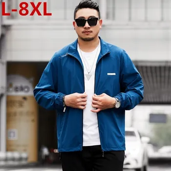 

big Plus Size 8xl 7xl 6xl 5xl Men's Jacket Long Sleeve 2019 New Stand Collar Slim Shirt Casual Gothic Black Goth Men Jacket