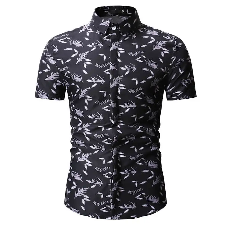 

2019 Mens Hawaiian Shirt Male Casual camisa masculina Printed Beach Shirts Short Sleeve brand clothing Free Shipping 21 color