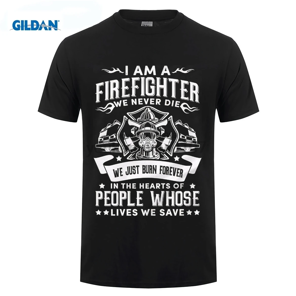 

GILDAN designer t shirt Male Best Selling T Shirt Firefighter Fireman Tee Shirt 100% Premium Cottont Shirt Transfers