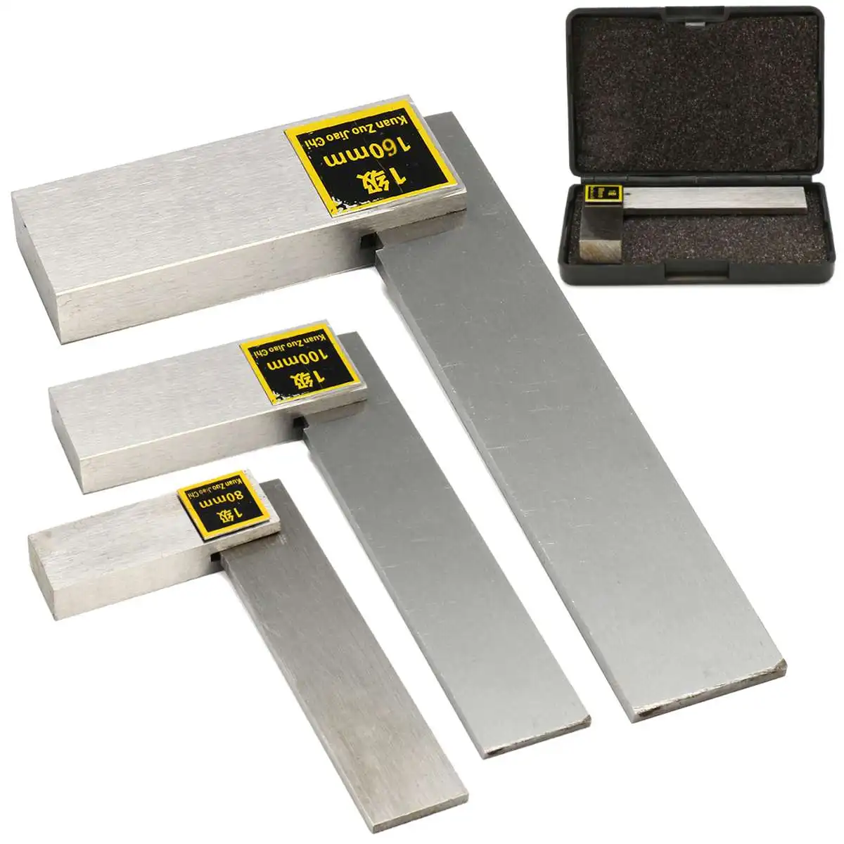 

80*50/100*63/160*100mm Machinist Square Ruler 90 Degree Right Angle Rulers Engineer Precision Ground Steel Hardened Angle Rulers