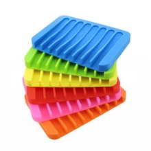 Anti-dérapant amélioration de l'habitat Silicone Flexible accessoires de salle de bain salle de bain matériel plateau savon vaisselle support de plaque