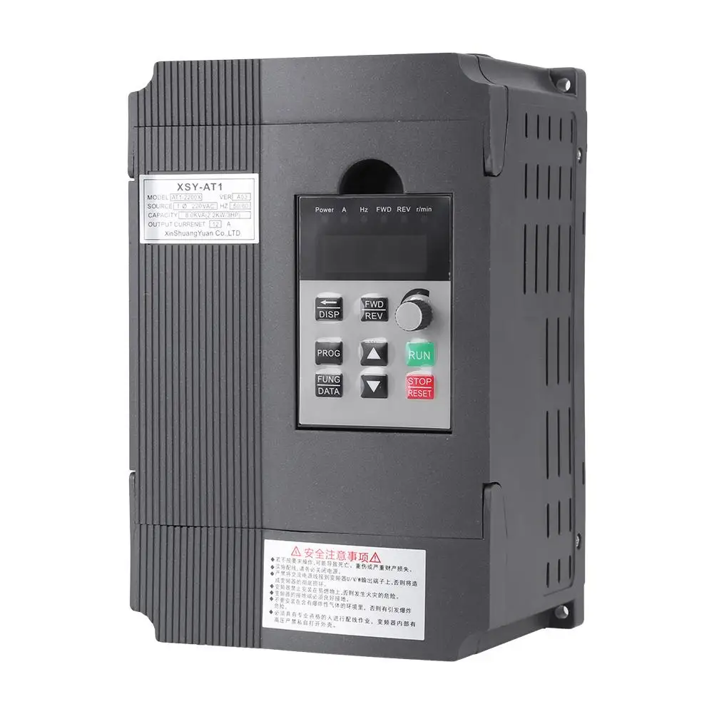 

1 pcs 220V Variable Frequency Drive VFD CNC Spindle Motor Speed Control Regulator for 3-phase 2.2kW AC Motor