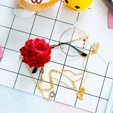 Ретро барокко Круглые Женские Розовые украшения модные роскошные готические стимпанк очки оправа Лолита Harajuku стиль женские очки
