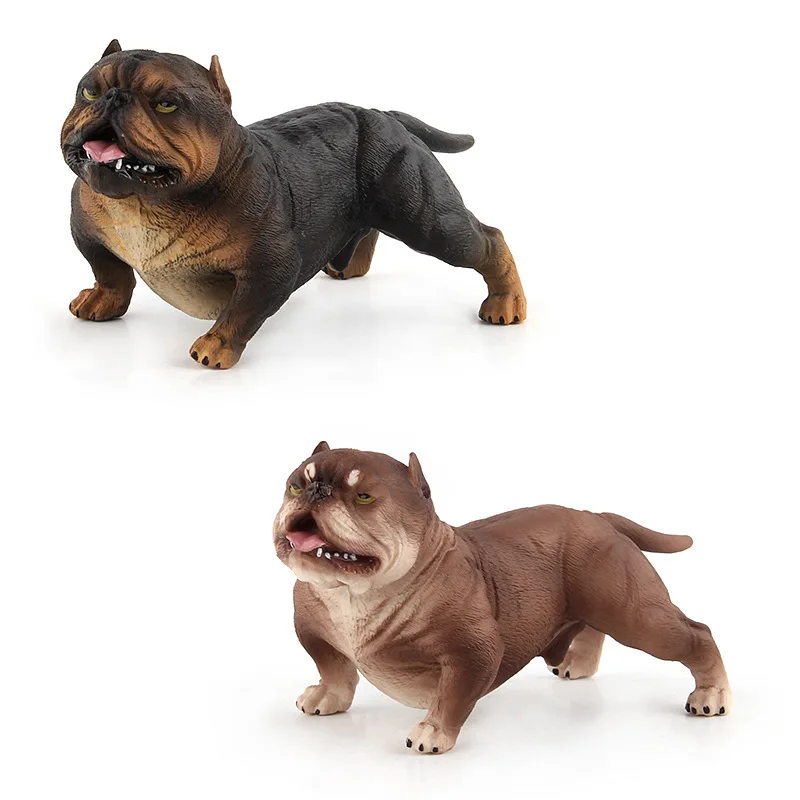 Cross-Border Hot 13 Cm Simulation Bulldog 6 A Bully Dog Solid Plastic Animal Model Ornaments Toys