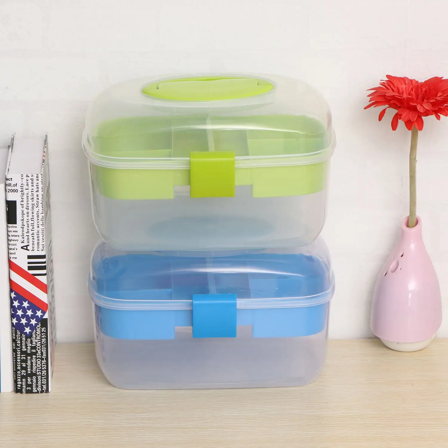 

1 Pcs Sewing Kit Tool Storage Box Needle Thread Scissor Organizer Medicine Container Storage Box