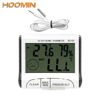 

Mini Temperature Humidity Meter Weather Station Sensor Tester Alarm Indoor Outdoor Digital LCD Thermometer Hygrometer