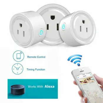 

WiFi Smart Socket Plug Phone Remote Control Timer Switch Power Socket Outlet US Plug For Amazon Alexa/Echo 3B02
