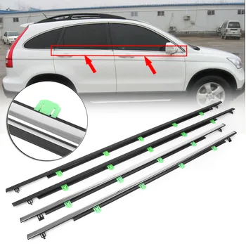 

CRV 2007-2011 Car Outside Window Moulding Trim Weatherstrip Seal Belt Weather Strip 4PCS For Honda CR-V 2007 2008 2009 2010 201