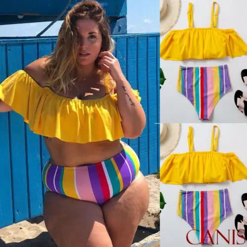 

2 Pieces Women High Waist Bikini Set for Retro Lady Play or Bathing Suit Swimsuit Women Plus Size Swimwear