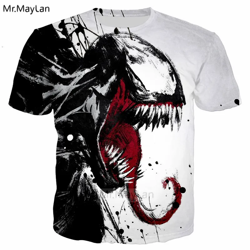 

Horror Movie Venom 3D Print Tshirt Unisex Men/Women Hip Hop Streetwear T-shirt Boys Modis Punk White Tops Clothes T shirt homme