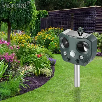 

Outdoor Ultrasonic Mole Repellent Solar Power Mosquito Mouse Snake Pest Repeller Eco-Friendly Cat Dog Repellent Pest Control