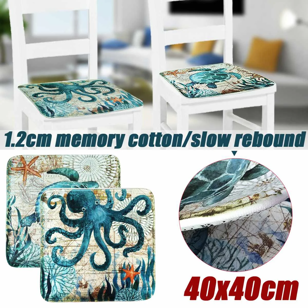 

40x40cm Memory Cotton Sofa Chair Cushion Kitchen Beadroom Bathroom Home Office Non Slip Winter Carpet Floor/Seat Mat Back Pillow