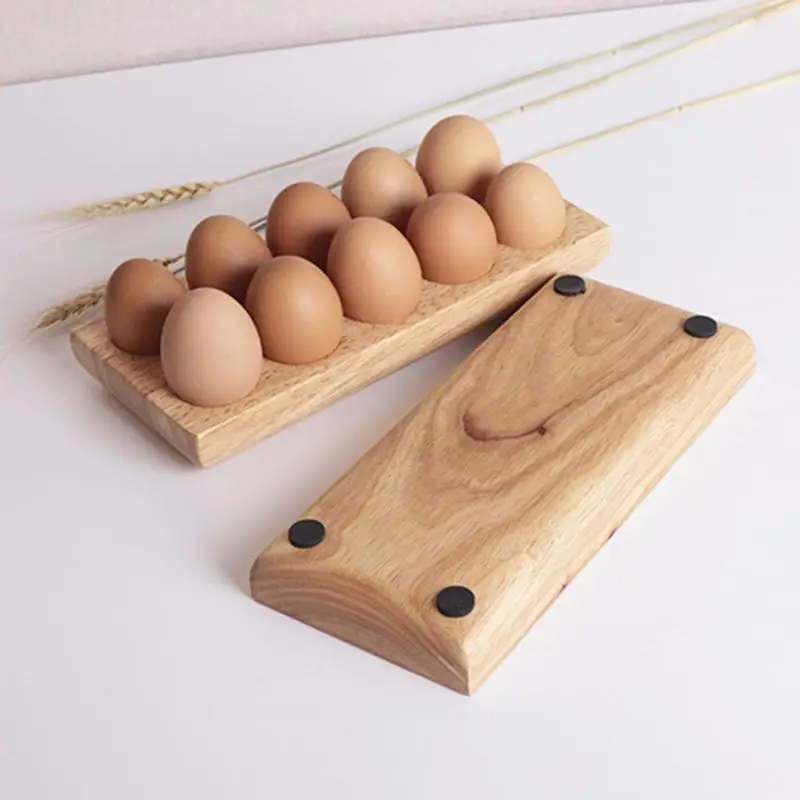 

Multifunctional Wooden eggs storage eggs Double Row Tray for Storing Eggs Planting Succulent Plants Unique Ornament #SW