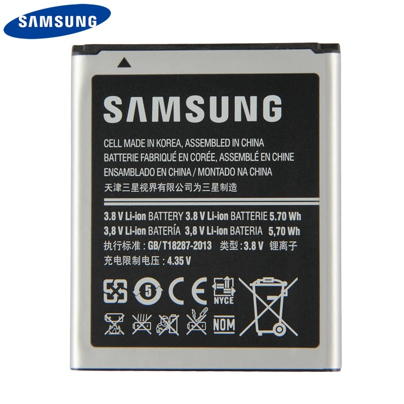 Оригинальная сменная батарея для телефона EB425161LU для samsung GT-S7562L S7560 S7566 S7568 S7572 S7580 аккумуляторная батарея 1500 мАч