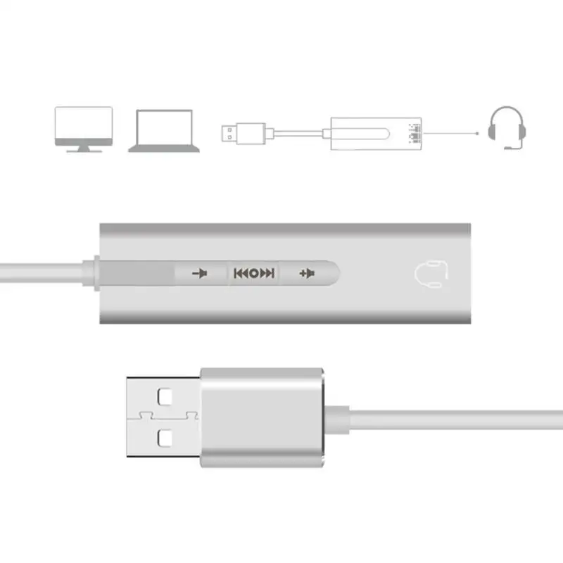 2 в 1 внешняя звуковая карта USB до 3,5 мм Jack 7,1 канала 3D Аудио Микрофон гарнитуры адаптер для компьютера