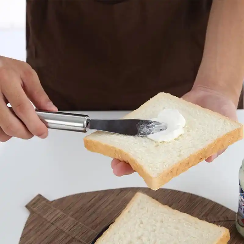 Spatula Stainless Steel Spreader Butter Knife Sandwich Sawtooth Wide