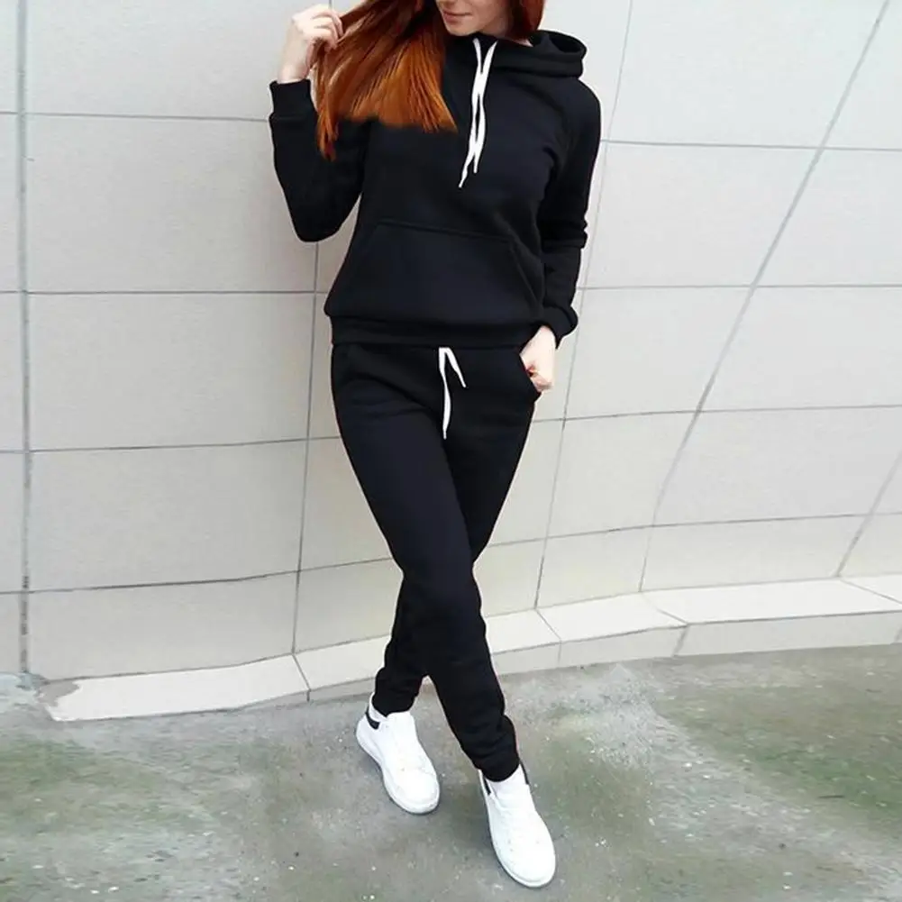

Tracksuit Women Two Piece Set Hoodies Pant Clothing Warm Women Ladies Tracksuit Set 2pcs Top Pants Suit Female Conjunto Feminino