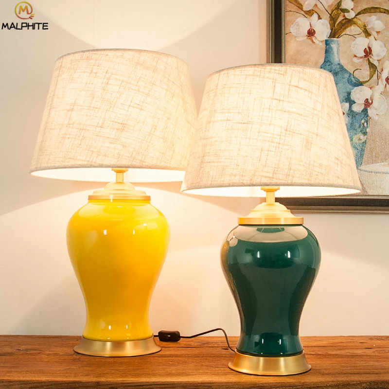 

Modern Chinese LED Table Lamp Bedroom Bedside Lamps Table Living Room Vintage Desk Lamp Decoration Ceramic Antique Luminaire