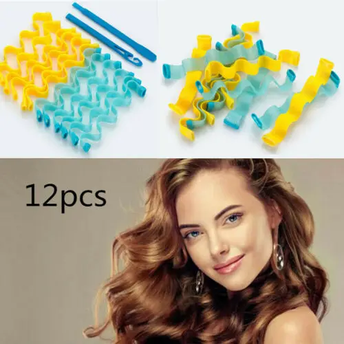 

Water Wave Curlers Formers Leverage Spiral Hairdressing Tool 25-60cm 12pcs DIY Wave Formers Short long Hair Ripple Curlers Tools