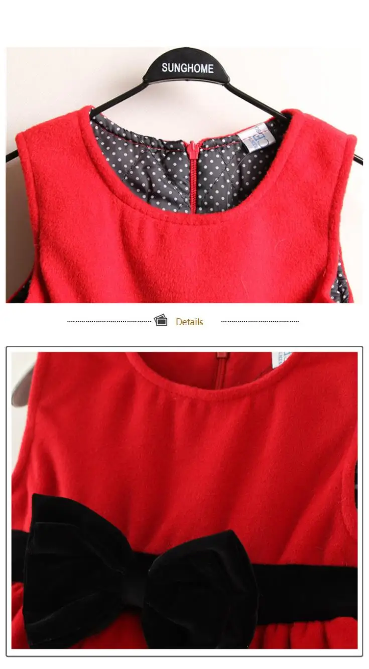 New Children Clothing Autumn Winter Girls Fashion Red Thick Wool Dress with Waist Bow Children Quality Sleeveless Vest Dress HLB1TutzGXXXXXaEXXXXq6xXFXXXj - New Children Clothing Autumn Winter Girls Fashion Red Thick Wool Dress with Waist Bow Children Quality Sleeveless Vest Dress