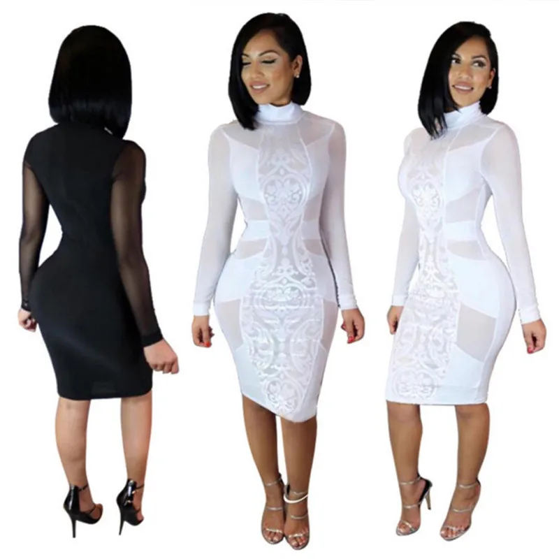 

Charm Women Patchwork Dress 2019 Fall Winter Long Sexy Lurex Bodycon Dresses Elastic Solid Skinny Evening party dress vestidos