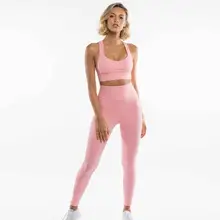 Для женщин Повседневное Твердые повязки укороченный верхние леггинсы костюмы работает спортивный спортивная одежда для йоги комплекты весна/осень/лето