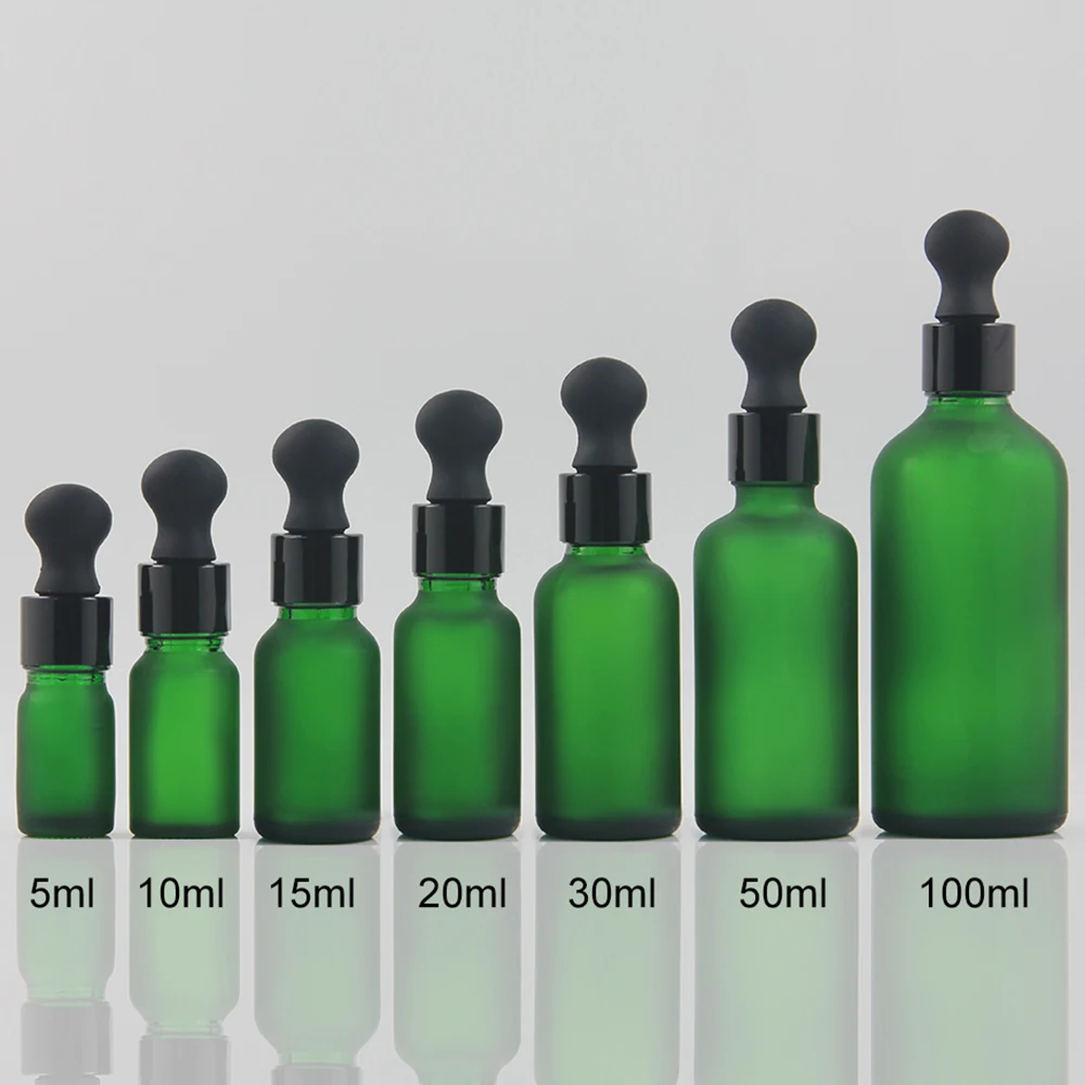 

100pcs Unique High Quality Cosmetic Frosted Glass Dropper Bottles, Empty Clear Matte Essential Oil Glass Bottle Dropper