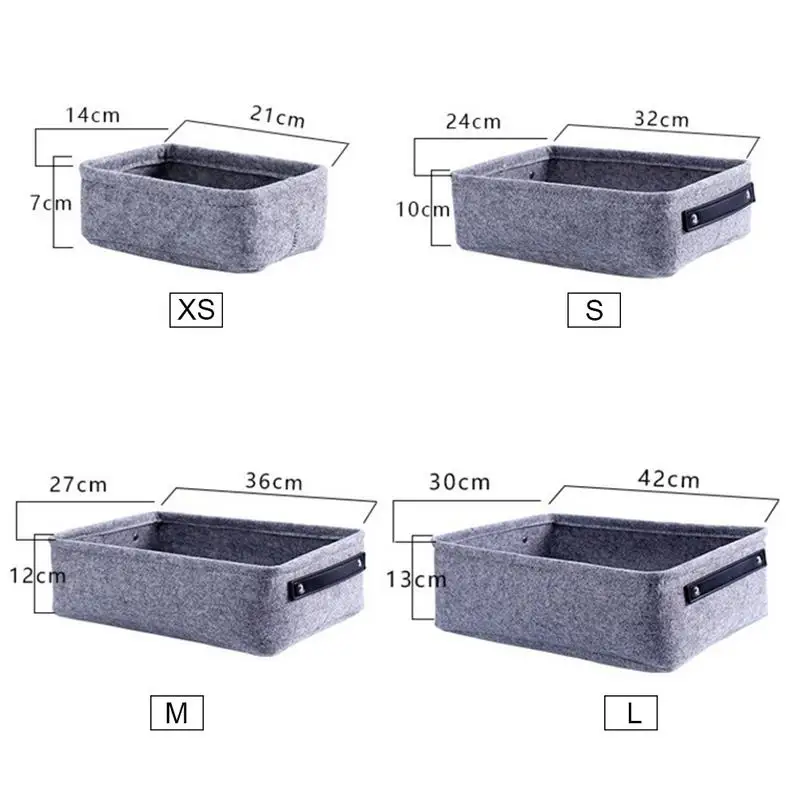 Felt Storage Basket Living Room Coffee Table Storage Box Cloth Felt Storage Hamper Household Storage Basket For Living Room Bath