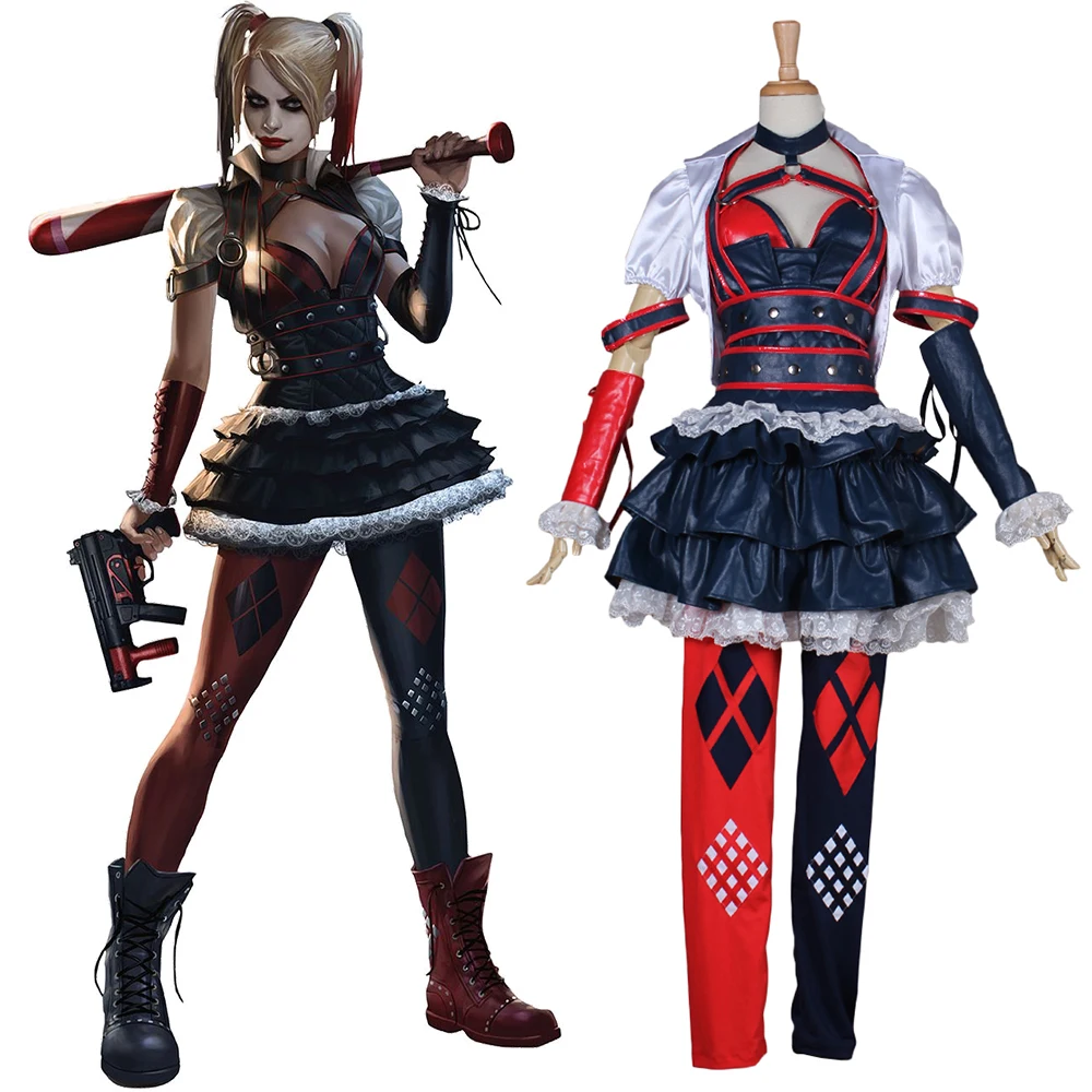 

Batman Dark Knight Harley Quinn Cosplay Costume Woman Outfit Fancy Skirt