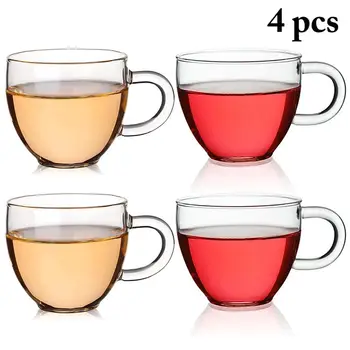 

4PCS 80ml Double Wall Glass Clear Handmade Heat Resistant Tea Drink Cups Healthy Drink Mug Coffee Cups Insulated Glass