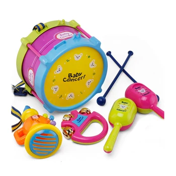 

5Pcs Children Jazz Drum Toy Music Percussion Instrument Band Kit Early Learning Educational Toy Baby Kids Children Gift Set