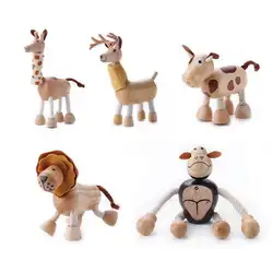3D деревянная имитация животных модель куклы ручной работы украшения детские игрушки подарок на день рождения Обучающие игрушки животные