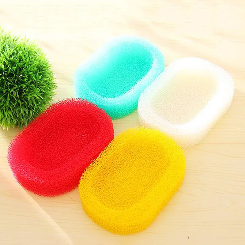 1 قطعة 2018 أحدث صحن الصابون الحمام عدة صندوق تخزين الساخن بيع الحلوى اللون الإسفنج سريعة الجافة حامل الصابون