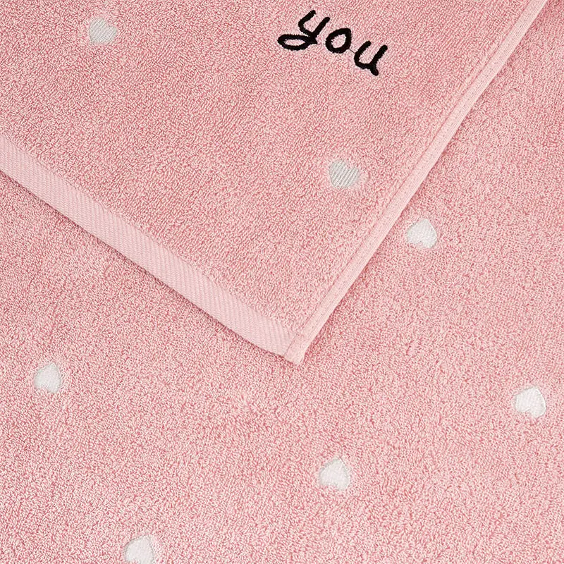 Набор хлопковых полотенец однотонная вышивка I Love You Пляжное банное полотенце для