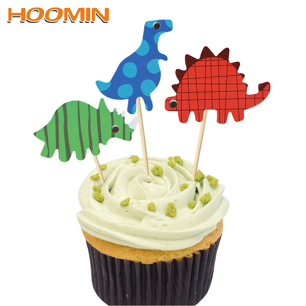 HOOMIN 4 шт./компл. торт десерт вставленная карта мультфильм Динозавр для детей день