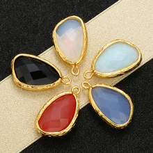 

ZHUKOU 13x23mm Brass Cubic Zirconia Crystal Pendant For Women Necklace Earrings Jewelry Accessories Making Model:VD443
