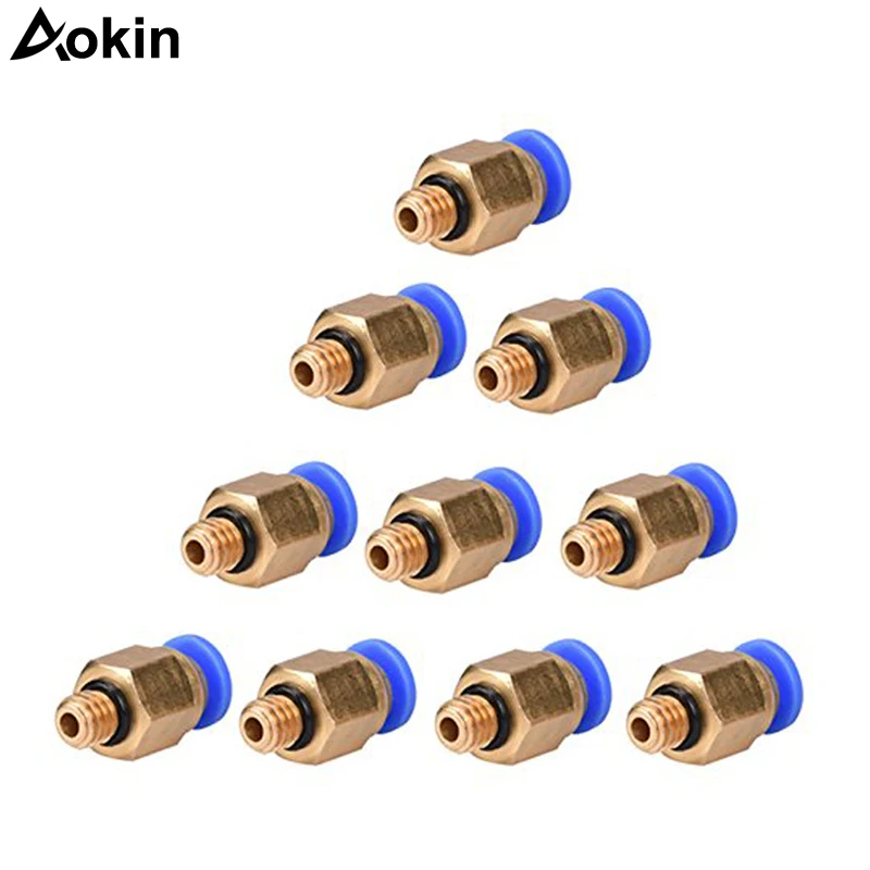 

Aokin 5pcs/lot PC4-M6 Straight Pneumatic Fitting Push to Connect + PC4-M6 Quick in Fitting for 3D Printer Bowden Extruder