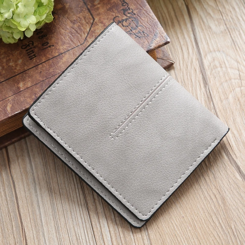 

Korean Version Simple Small Wallet Women's Two-Fold Short Ultra-Thin Retro Card Package Purse