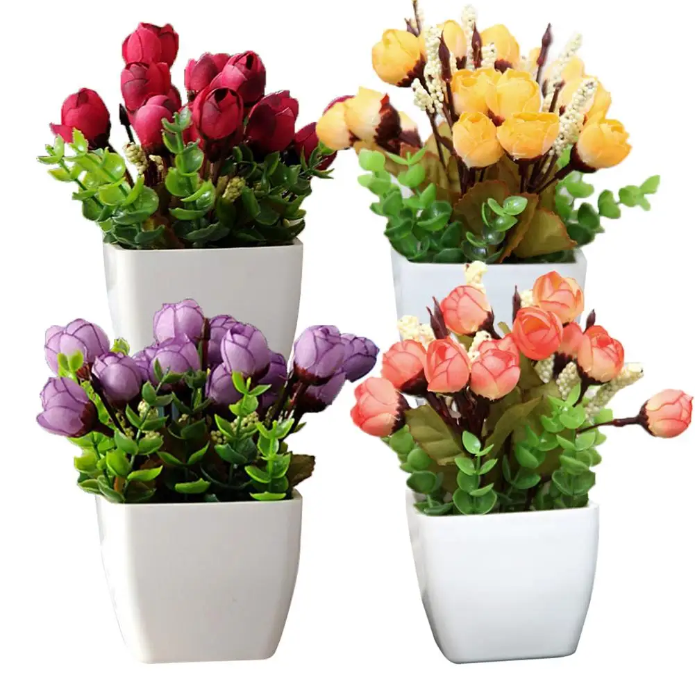 

Artificial Flowers Home Decoration Plastic Flower Tea Dining Table Small Bonsai Simulation Flower Set Simulation Tea Buds